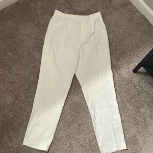 Uniqlo White Pinstripe Stretch Trousers NWOT